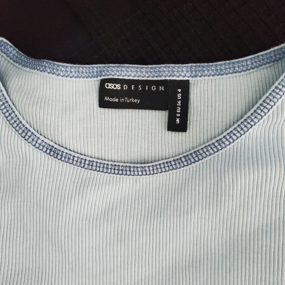 ASOS blue stitched short sleeve t_shirt - Picture 3 of 4